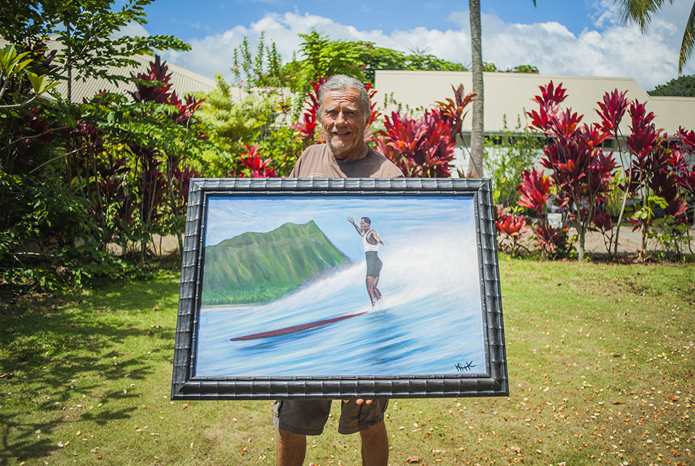 art, painting, duke, kahanamoku, kauai, howard kirk, surf art waikiki, wave